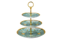 Alzata portafrutta la scala del palazzo porcellana verde Versace