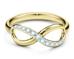 Anello acciaio dorato con infinito e zirconi Liu jo