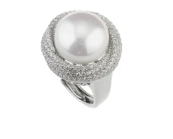 Anello argento con cubic zirconia e perla shell Sovrani