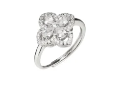 Anello argento con fiore zirconi bianchi Sovrani