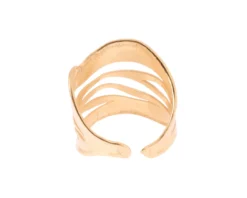 Anello argento dorato con fascia a onde Selezione zanolli