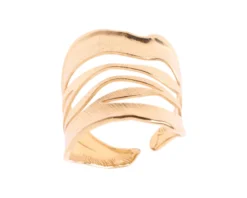 Anello argento dorato con fascia a onde Selezione zanolli