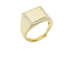 Anello argento dorato con zirconi bianchi Selezione zanolli