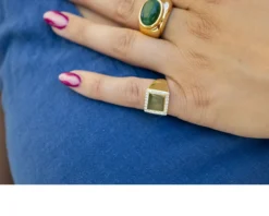 Anello argento dorato con zirconi bianchi Selezione zanolli