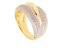 Anello argento finitura oro con cubic zirconia Sovrani