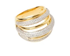 Anello argento finitura oro con cubic zirconia Sovrani