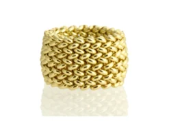 Anello chicco argento dorato alto Unoaerre