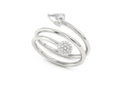 Anello lucentissima argento tondo e zircone a goccia Nomination