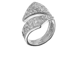 Anello mirage argento doppia fascia martellato Selezione zanolli