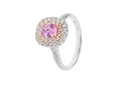 Anello oro 750‰ con diamanti ct. 0,73 e zaffiro rosa ct. 0,70 Davite & delucchi