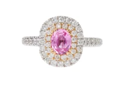 Anello oro 750‰ con diamanti ct. 0,73 e zaffiro rosa ct. 0,70 Davite & delucchi