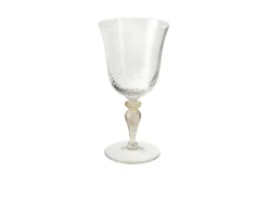 Bicchiere acqua 92/18 vetro di murano gambo d'oro Nasonmoretti