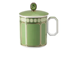 Bicchiere con coperchio signum fern porcellana Swarovski x rosenthal