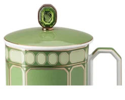 Bicchiere con coperchio signum fern porcellana Swarovski x rosenthal