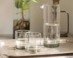 Bicchiere tumbler filo bianco grigio Zafferano