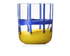 Bicchiere tumbler gesti azzurro giallo Ichendorf