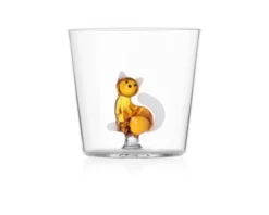 Bicchiere tumbler tabby cat gatto ambra coda bianca Ichendorf