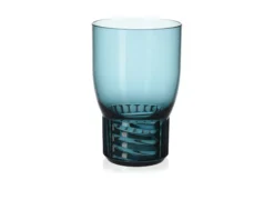 Bicchiere vino trama colore azzurro Kartell