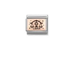 Bilancia composable acciaio oro rosa 375 e smalto nero Nomination