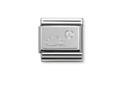 Bilancia composable acciaio argento 925 e zirconi Nomination
