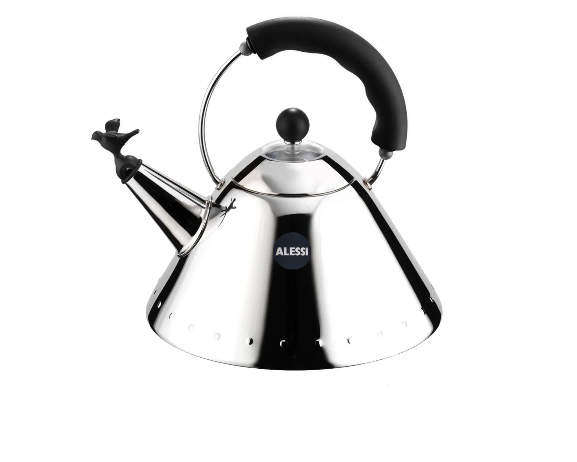 Bollitore 9093 acciaio con manico nero Alessi