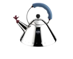 Bollitore 9093 acciaio con manico azzurro Alessi