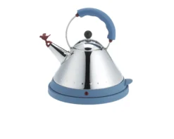 Bollitore elettrico mg32 acciaio con manico azzurro Alessi