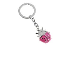 Bomboniera battesimo portachiavi coccinella rosa con sacchetto portaconfetti Selezione zanolli