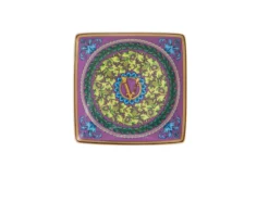 Bomboniera laurea piattino barocco mosaic porcellana con ciuffo portaconfetti Versace