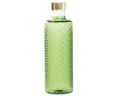 Bottiglia isolano verde mela con tappo argento/oro Zafferano