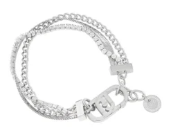 Bracciale acciaio tre fili zirconi centrali Liu jo
