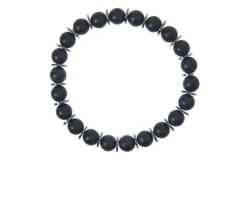 Bracciale argento brunito con pietra lavica Selezione zanolli