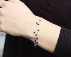 Bracciale argento con charms e zirconi neri Selezione zanolli