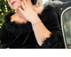 Bracciale argento con pavè di zirconi bianchi Sovrani
