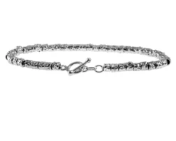 Bracciale argento con pepite rodiate Selezione zanolli