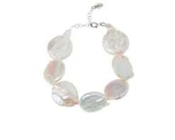 Bracciale argento con perle tonde piatte Selezione zanolli