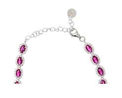 Bracciale argento con zirconi bianchi e rubino Sovrani