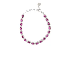 Bracciale argento con zirconi bianchi e rubino Sovrani