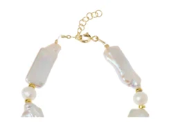 Bracciale argento dorato con perle alternate Selezione zanolli