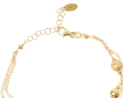 Bracciale argento dorato con palle lucide e satinate Selezione zanolli