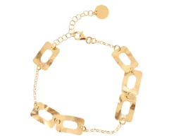 Bracciale argento dorato con rettangoli satinati Selezione zanolli