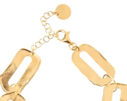 Bracciale argento dorato con ovali piatti satinati Selezione zanolli