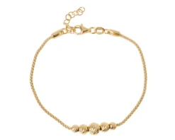Bracciale argento dorato sfere diamantate centrali Selezione zanolli