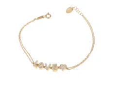 Bracciale argento love e cuore con zirconi bianchi Selezione zanolli