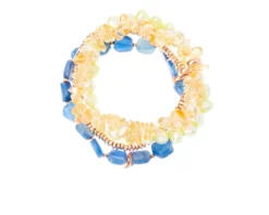 Bracciale argento rosè con perla verde, cianite, citrino e ematite Luisa della salda