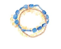 Bracciale argento rosè con perla verde, cianite, citrino e ematite Luisa della salda