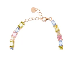 Bracciale argento rosè con zirconi multicolore Sovrani