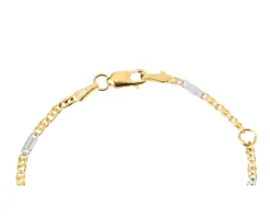 Bracciale bimbo oro 750‰ giallo e bianco con piastrina Selezione zanolli