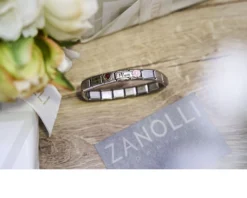 Bracciale composable acciaio mum fiore rosa e cuore rosso Nomination