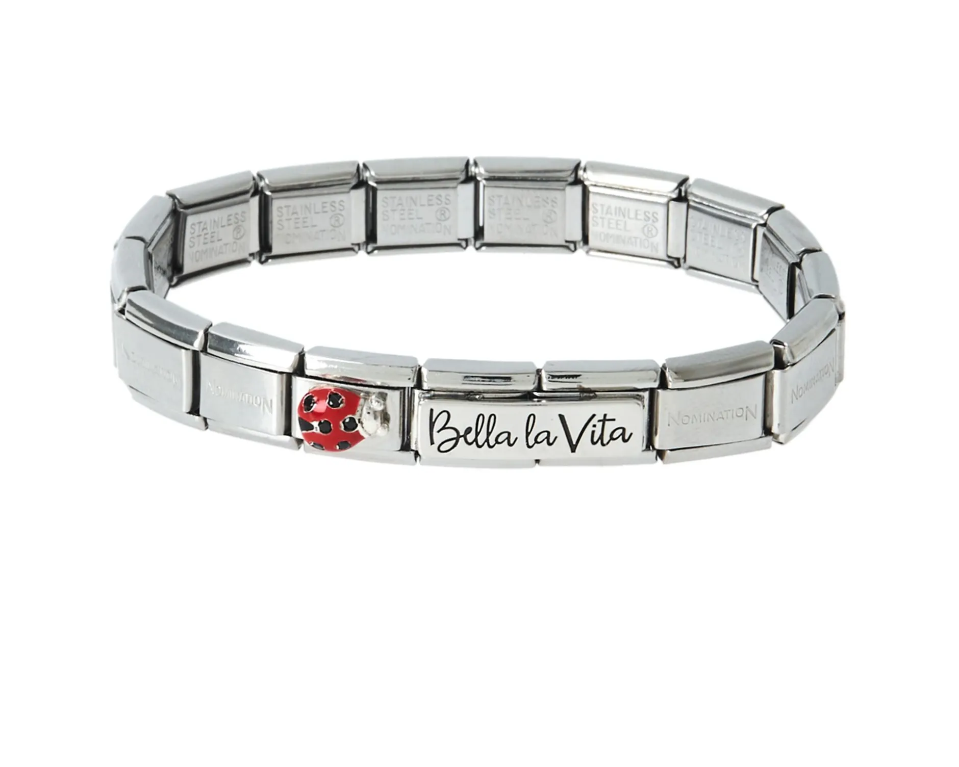Bracciale composable acciaio bella la vita e coccinella Nomination